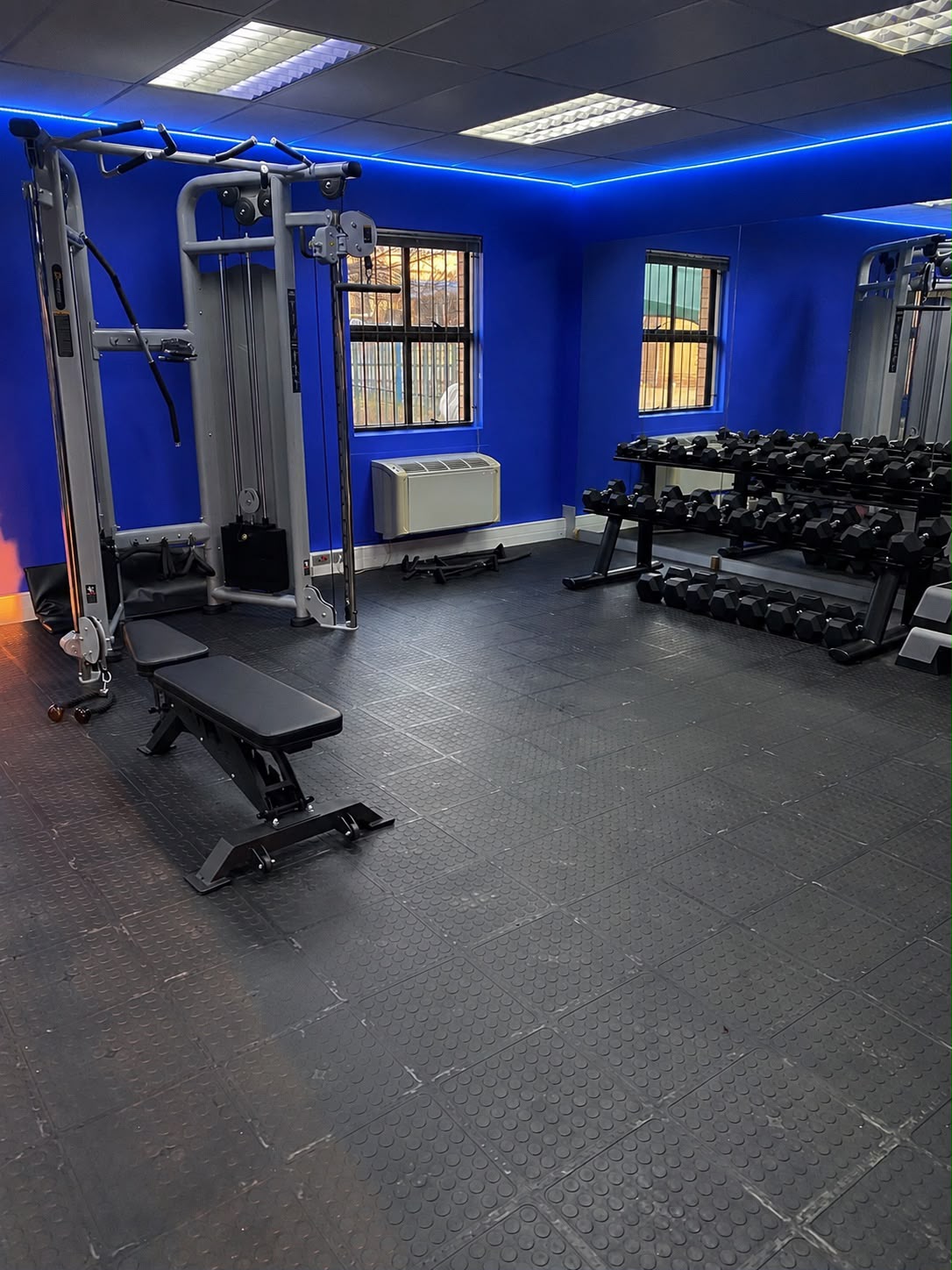 Rêver Fitness studio — cable machine and dumbbell rack